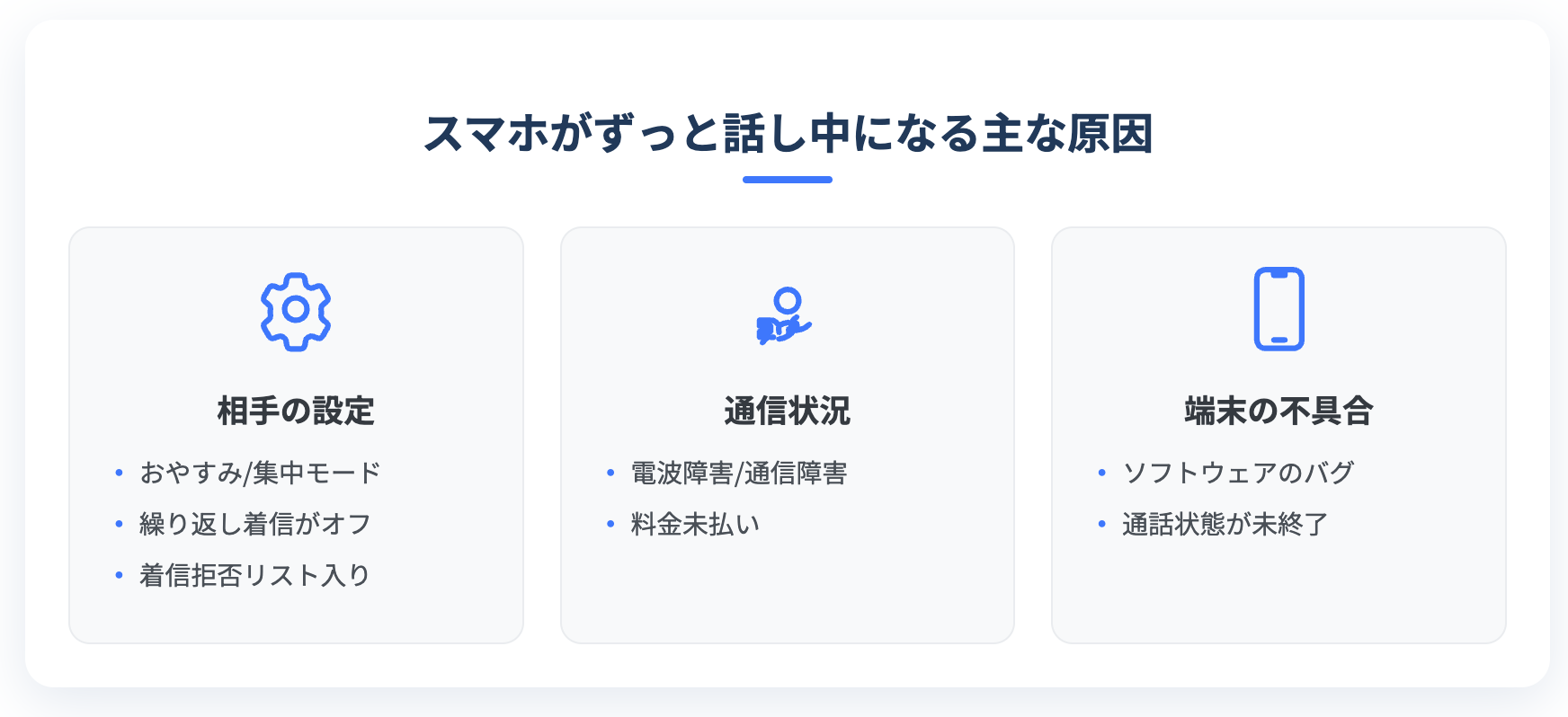 スマホがずっと話し中になる主な原因