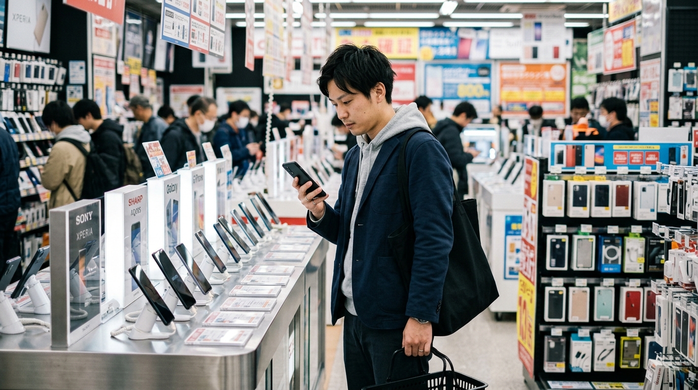 ヤマダ電機の店頭iPhoneキャンペーンのイメージ